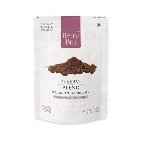 Medium Roast Ground Coffee | 100% Pure Robusta, No Chicory | Degassing Valve to Preserve Fresh Aroma | 150g Pack