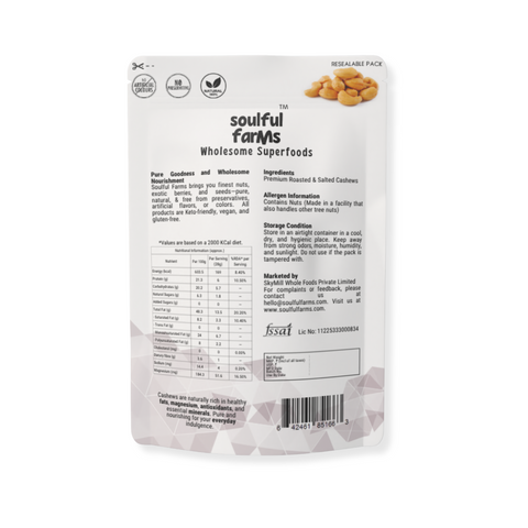 Premium Roasted & Salted Cashews | 100% Natural, Crunchy & Rich in Protein | 150g Pack