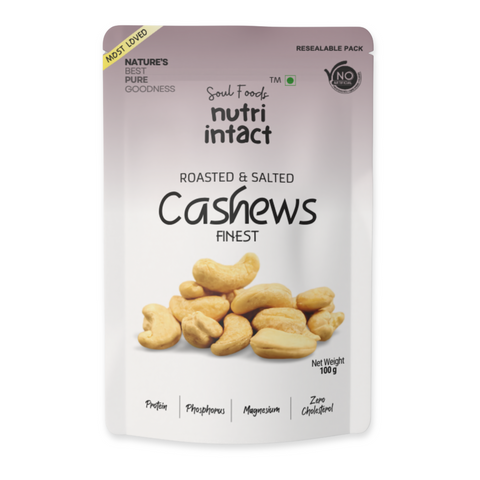 Premium Roasted & Salted Cashews | 100% Natural, Crunchy & Rich in Protein | 100g Pack