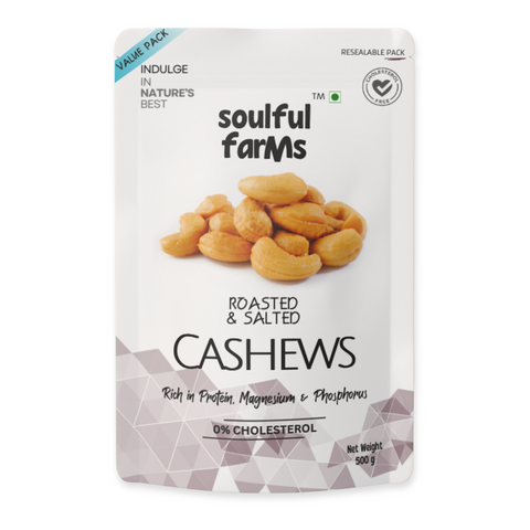Nature’s Finest Premium Roasted and Salted Cashews from Soulful Farms — Nature's Best, Preserved Just for You. Relish Everyday Soulfoods at www.nutriintact.com